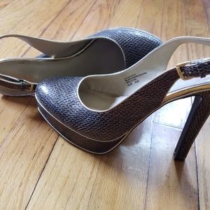 Bronze & Gold Levity heels